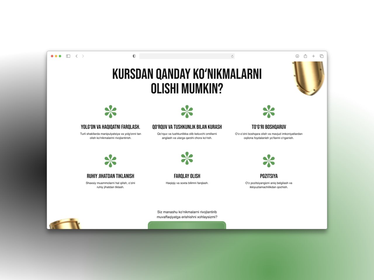 ๐ Abdukarim Mirzayev - Tuzoqlardan qutilish san'ati kursi uchun sotuv sayti - 3
