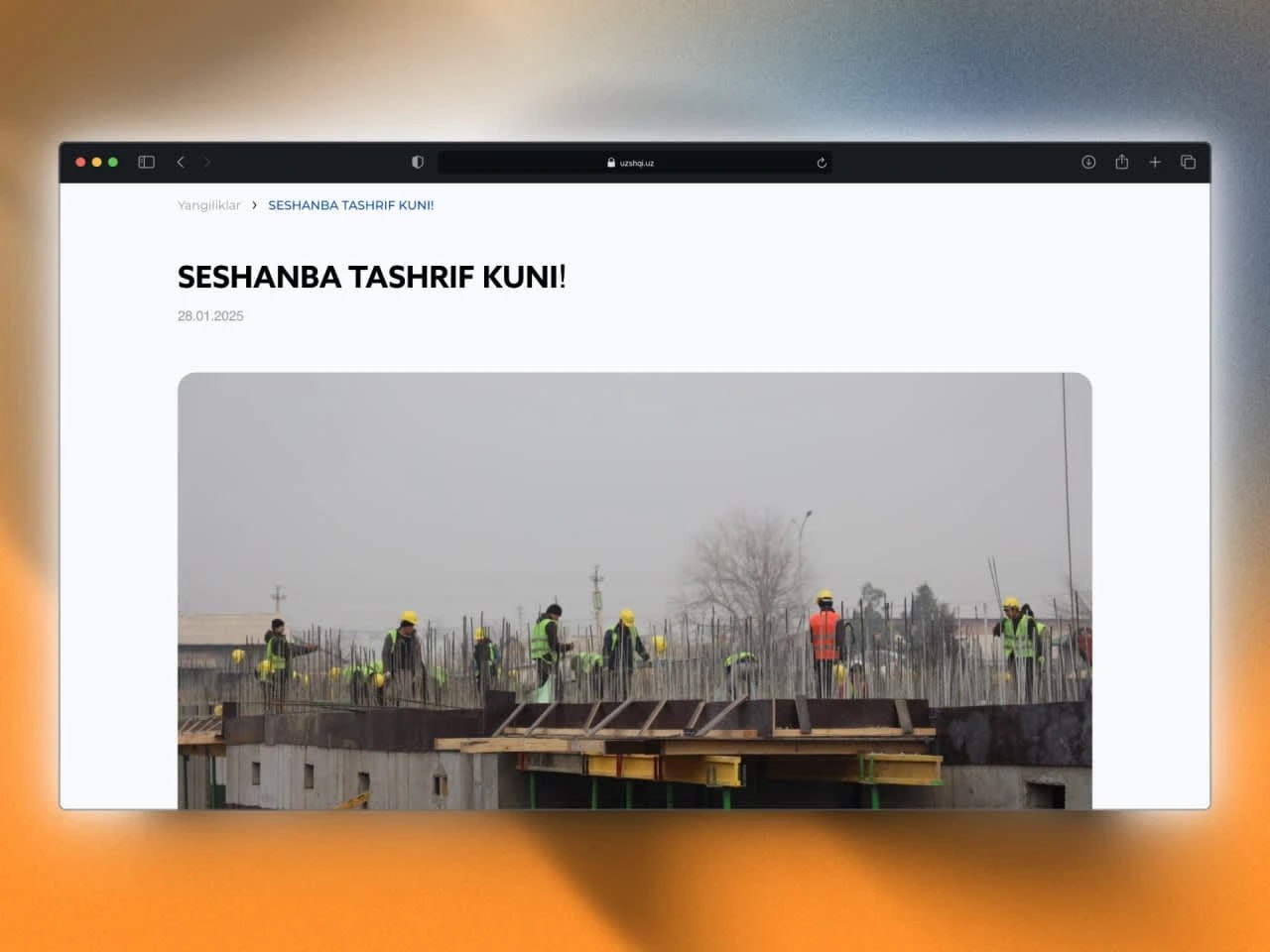 ๐ UzQurilish Invest - qurilish kompaniyasi uchun tayyorlangan korporativ vebsayt - 7